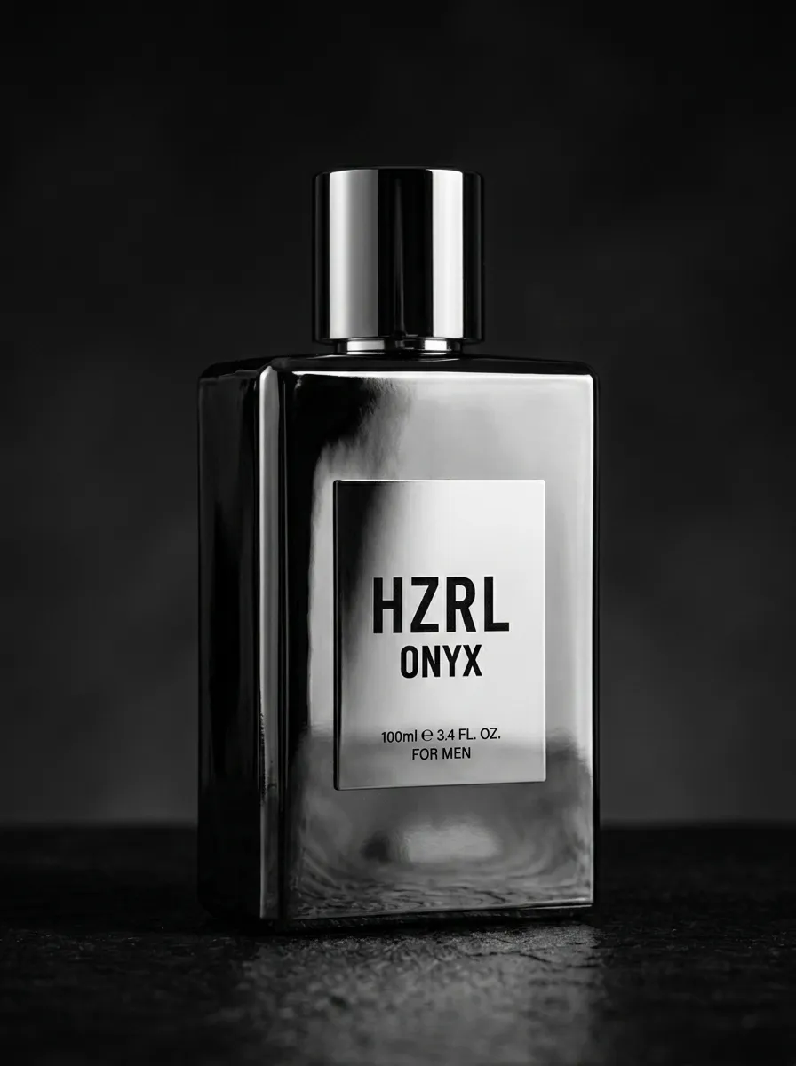 HZRL Onyx — chrome bottle on black